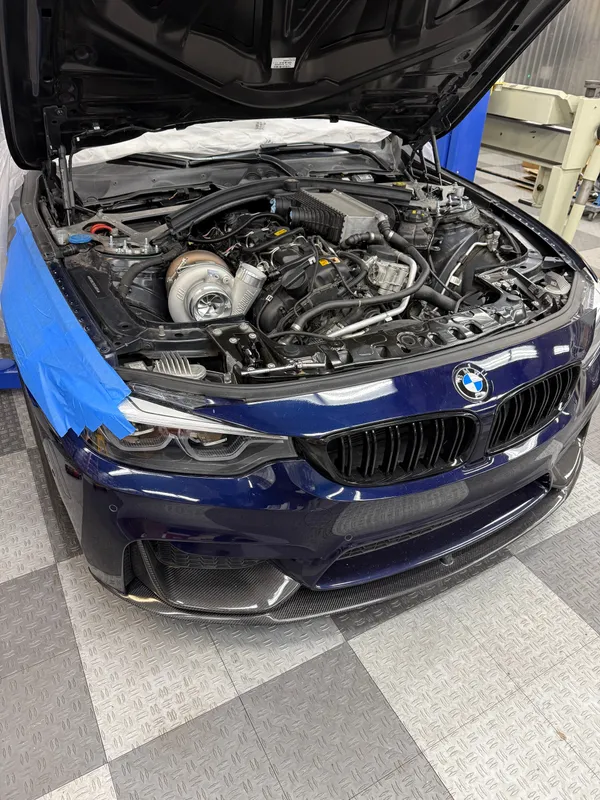DOC Race Single Turbo Kit for F80 M3, F82/F83 M4, F87 M2 Competition 6466 Kompact/825-955hp/Recirculated (quite)/Dual Inlet (OEM Charge Cooler)