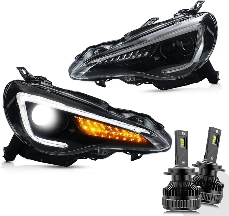 VLAND Headlights +D2S LED Bulbs 2012-2019 Toyota 86/GT86; 2013-2016 Scion FR-S; 2013-2019 Subaru BRZ