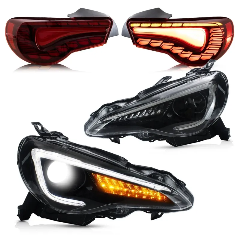 VLAND Headlights/Tail Lights LHD/Red 2013-2016 Scion FR-S/2017-2020 Toyota 86/2013-2020 Subaru BRZ